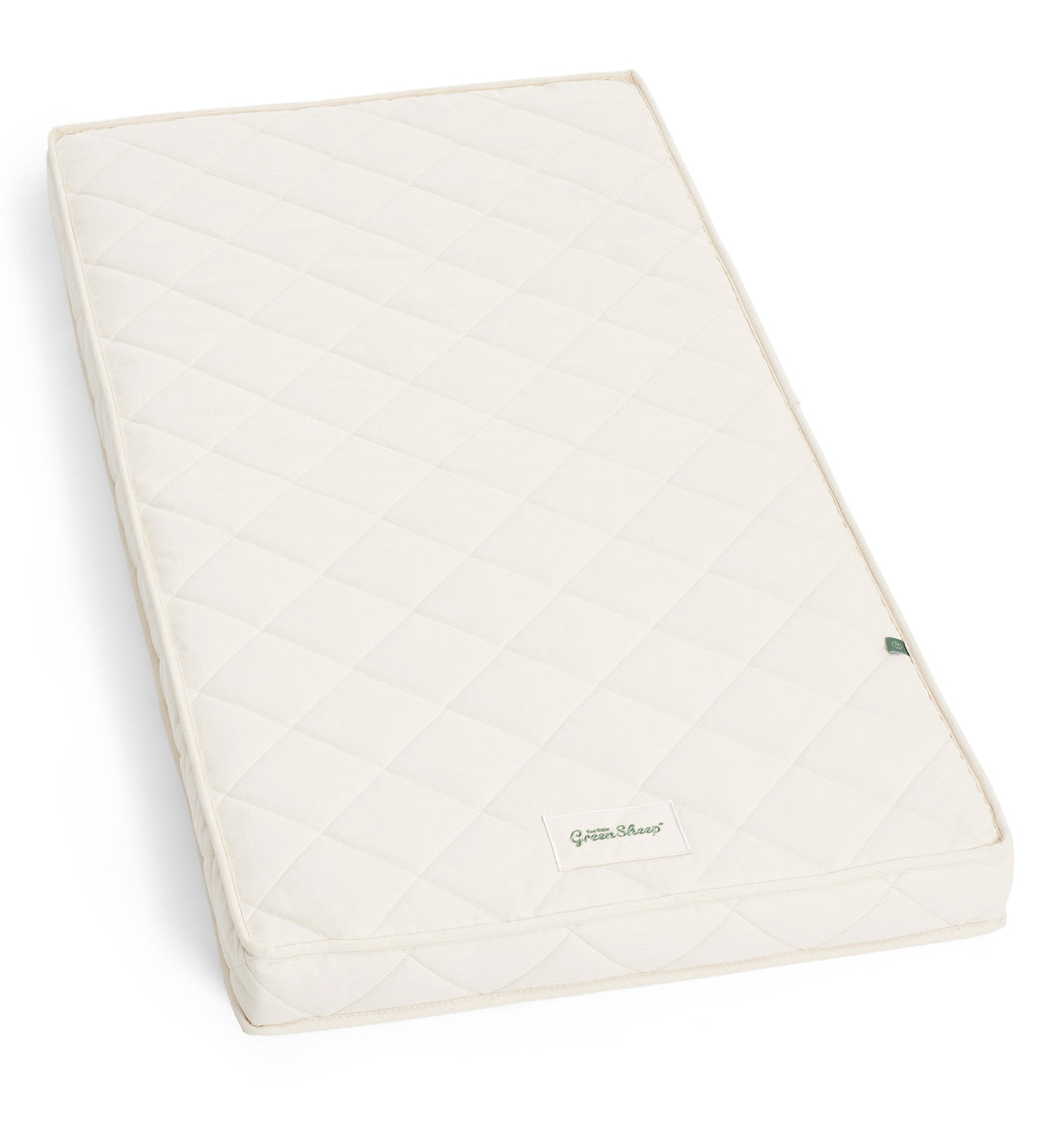 Little Green Sheep Twist Natural SnuzKot Mattress pictured on a plain background