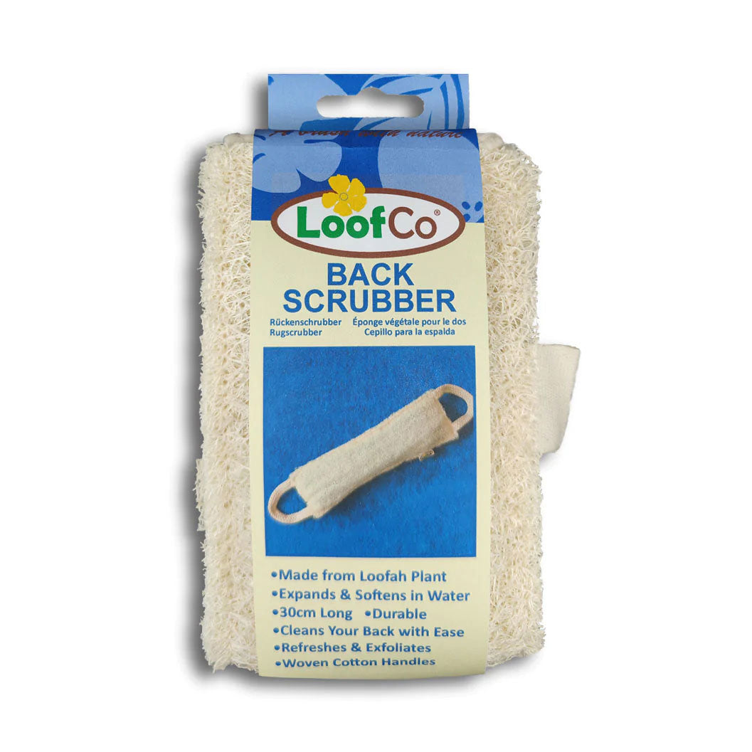 LoofCo Loofah Back Scrubber pictured on a plain white background