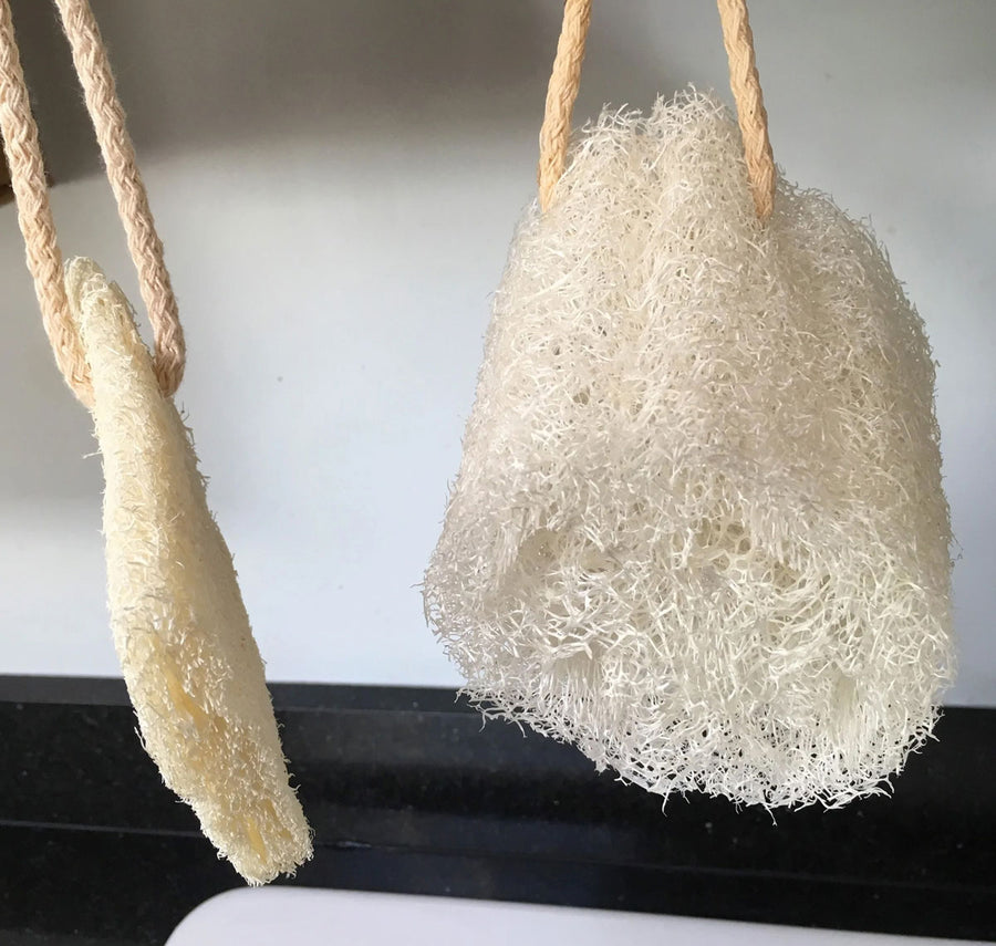 new and used LoofCo Washing-Up Pads pictured hanging up