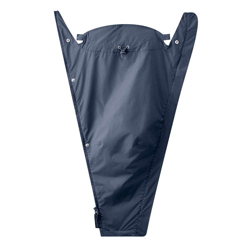 Mamalila Dublin Babywearing Rain Coat in Navy. A maternity and babycarrying hooded rain coat in navy blue. Front view