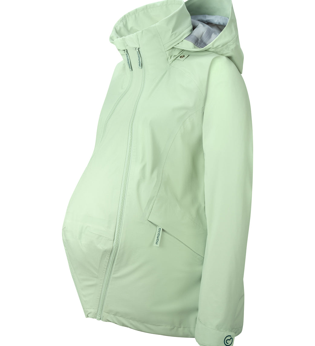 Mamalila Outdoor Explorer Babywearing Jacket - Mint on a white background