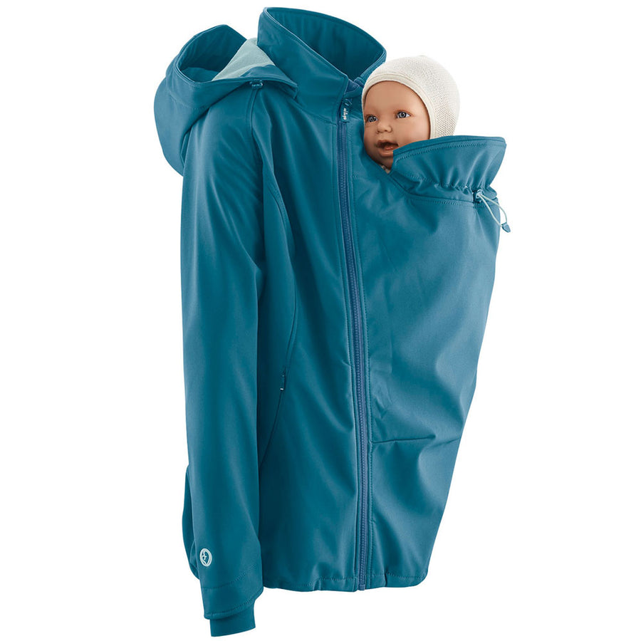 Mamalila Teal Softshell Babywearing Jacket Allrounder suitable for pregnancy, babywearing and beyond
