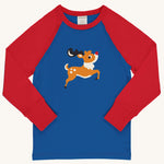 Maxomorra Reindeer Raglan Long Sleeve Top