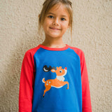 Maxomorra Reindeer Raglan Long Sleeve Top