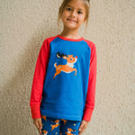 Maxomorra Reindeer Raglan Long Sleeve Top