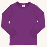 Maxomorra Solid Violet Long Sleeve Top