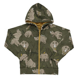 Meyadey Roaming Rhino Lined Zip Hoodie