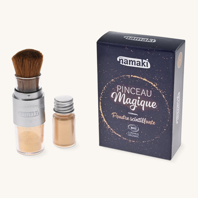 Pinceau magique Namaki et poudre de maquillage scintillante