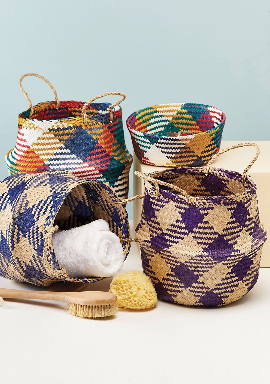 Collection of Namaste Multi-Coloured Seagrass Baskets