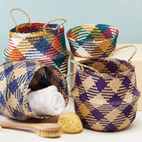 Collection of Namaste Multi-Coloured Seagrass Baskets