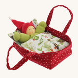 Nanchen Gnome Doll & Carrycot - Red