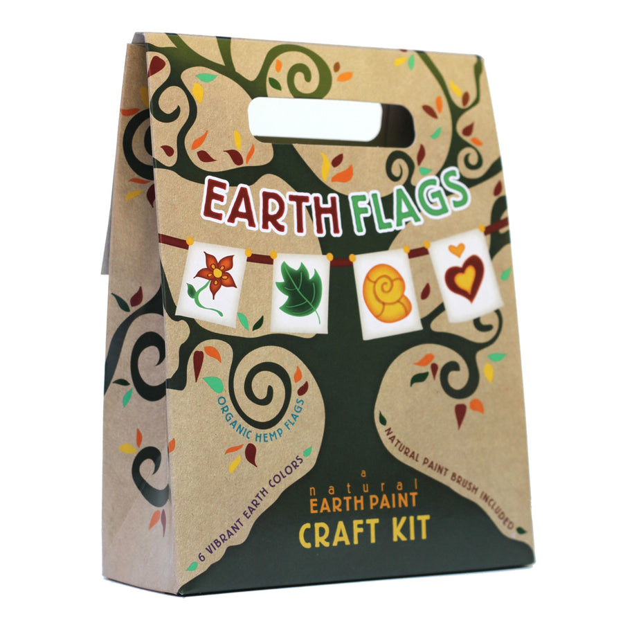 Natural Earth kids eco-friendly earth flags craft kit on a white background