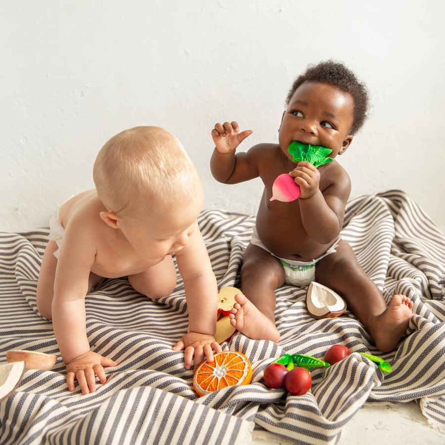 Oli & Carol Ramona The Radish is a realistic looking radish shaped teething toy