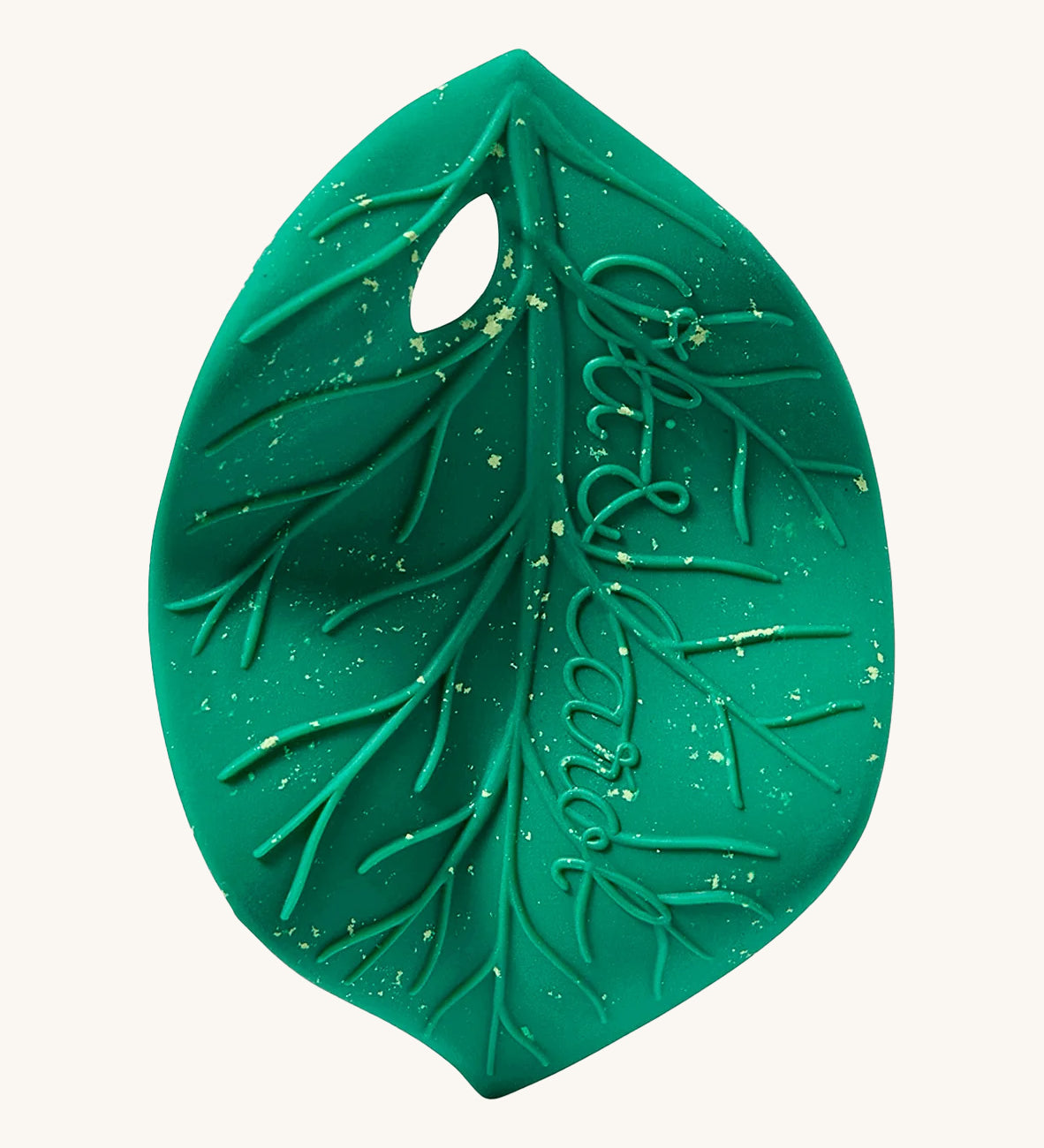 Oli & Carol green coloured Chlorophyll Leaf Baby Teether