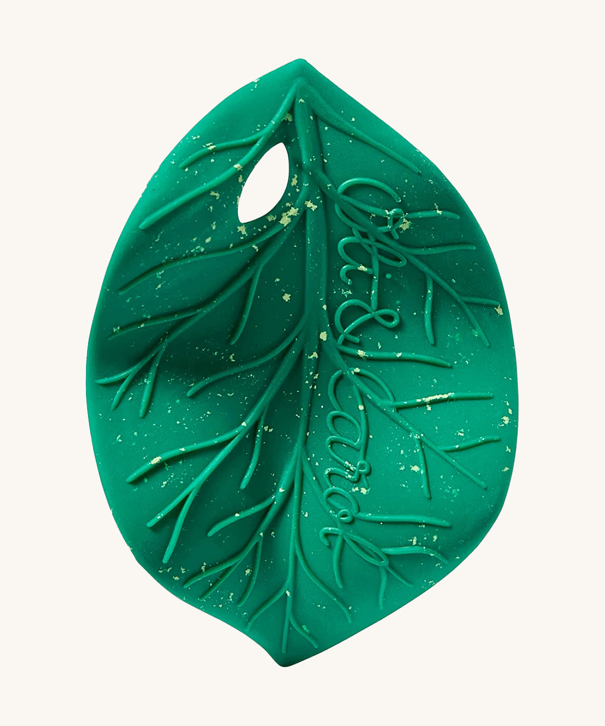 Oli & Carol green coloured Chlorophyll Leaf Baby Teether