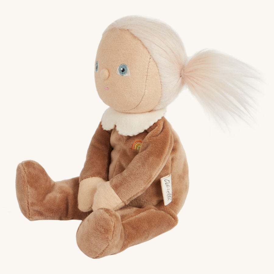 Olli ella brown dinky dinkum doll on a beige background