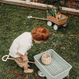 Olli Ella Rattan Wonder Wagon - Vintage Blue