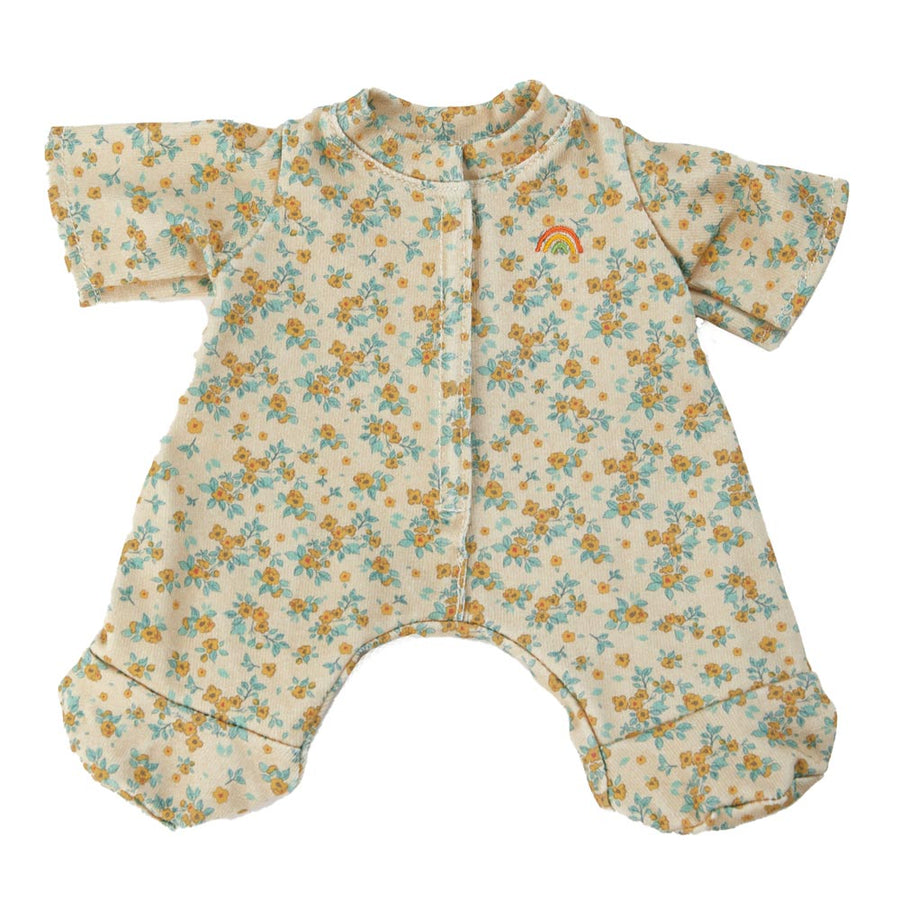 Olli Ella childrens eco-friendly doll pyjamas in the vintage floral print on a white background