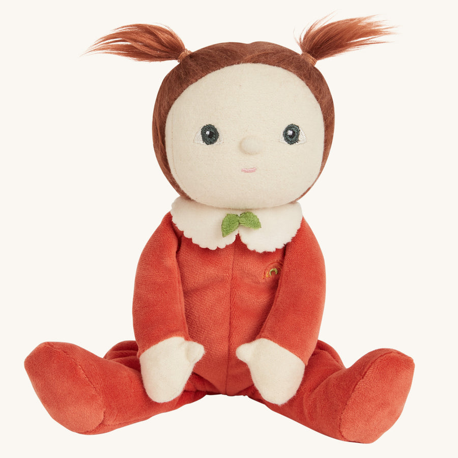 Olli ella annie apple dinky dinkum doll toy on a beige background