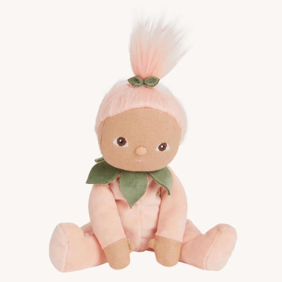 Olli Ella peggy peach dinky dinkum doll toy on a beige background