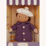 Olli Ella Dress Me Dinky - Lila Lavender in a dressing room designed box. Cream background. 
