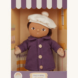 Olli Ella Dress Me Dinky - Lila Lavender in a dressing room designed box. Cream background. 
