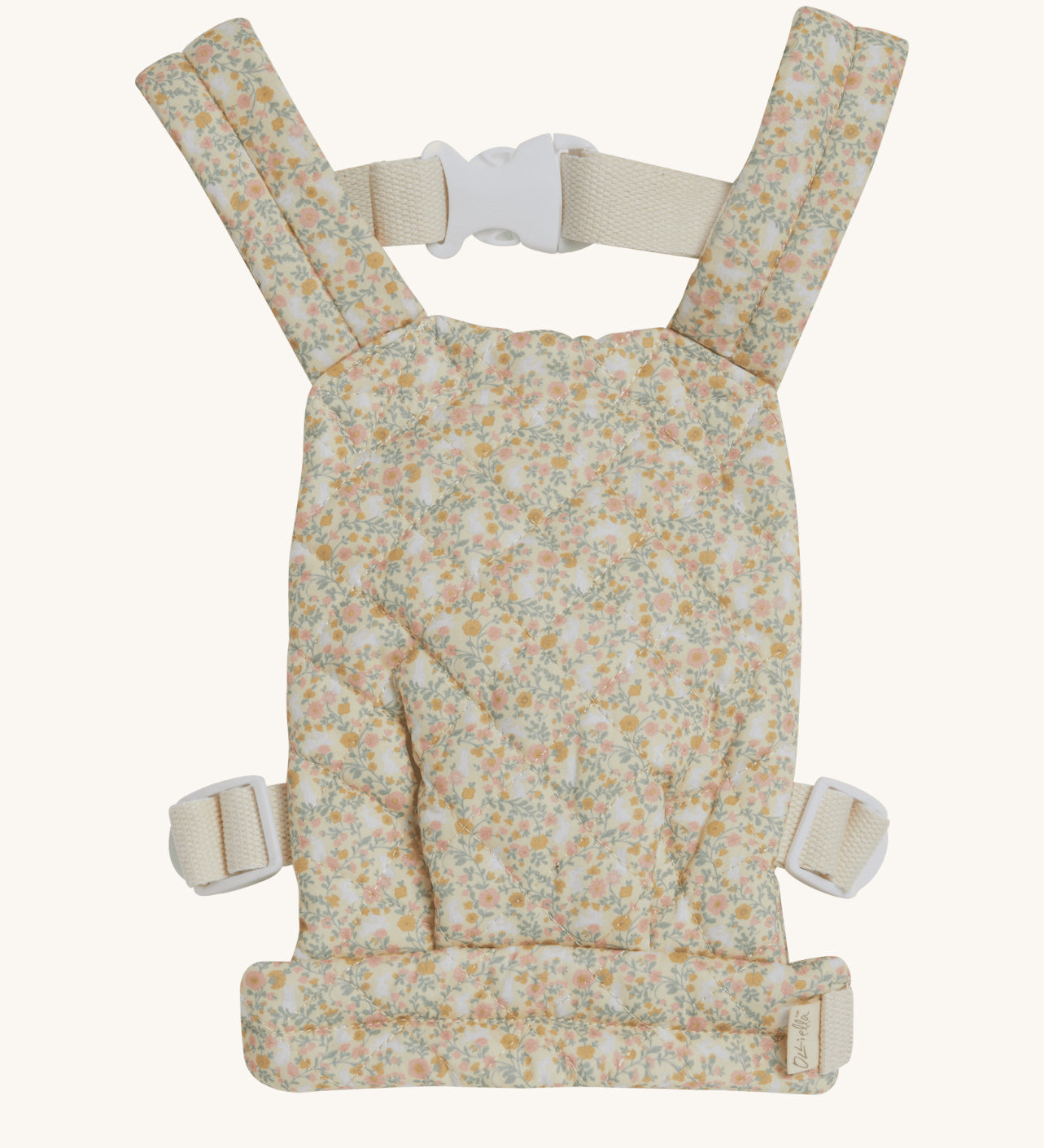 Olli Ella Garden Floral Gardenia print Dinkum Dolls Quilted Toy Carrier