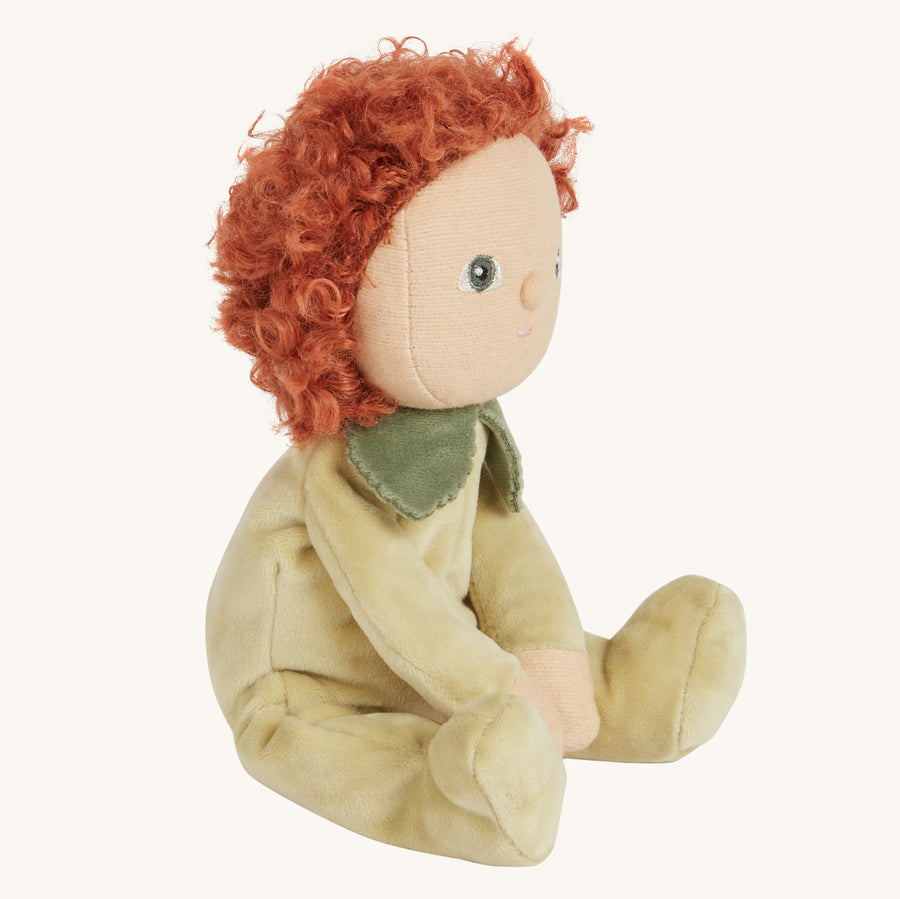 Olli ella patty pear green soft doll toy on a beige background