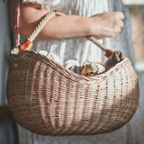 Olli Ella Rattan Half Moon Basket Bag - Natural