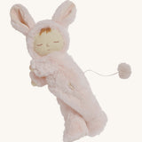 The Olli Ella Pink Bunny Moppet Lullaby Cozy Dinkum on a plain background.