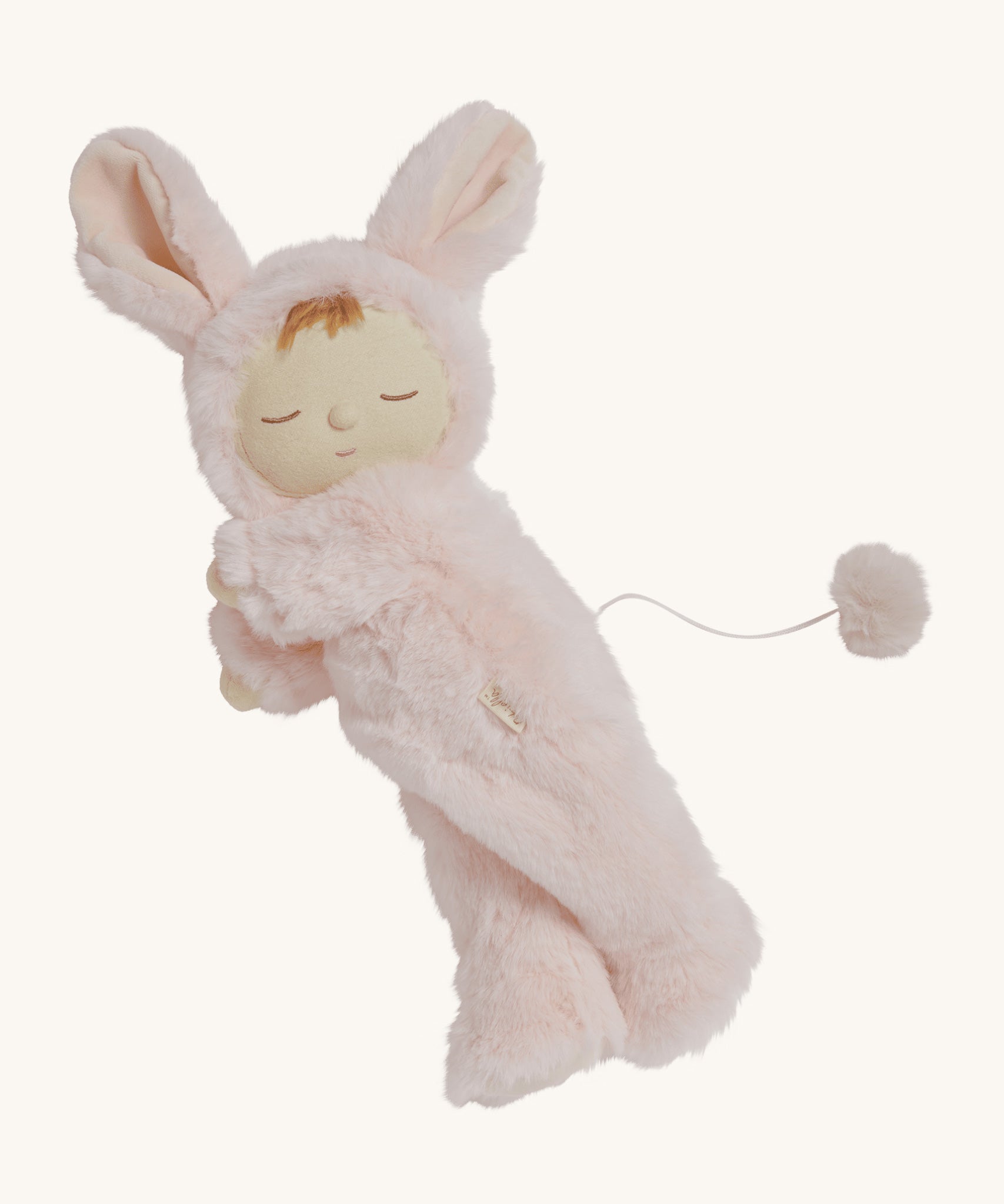 The Olli Ella Pink Bunny Moppet Lullaby Cozy Dinkum on a plain background.