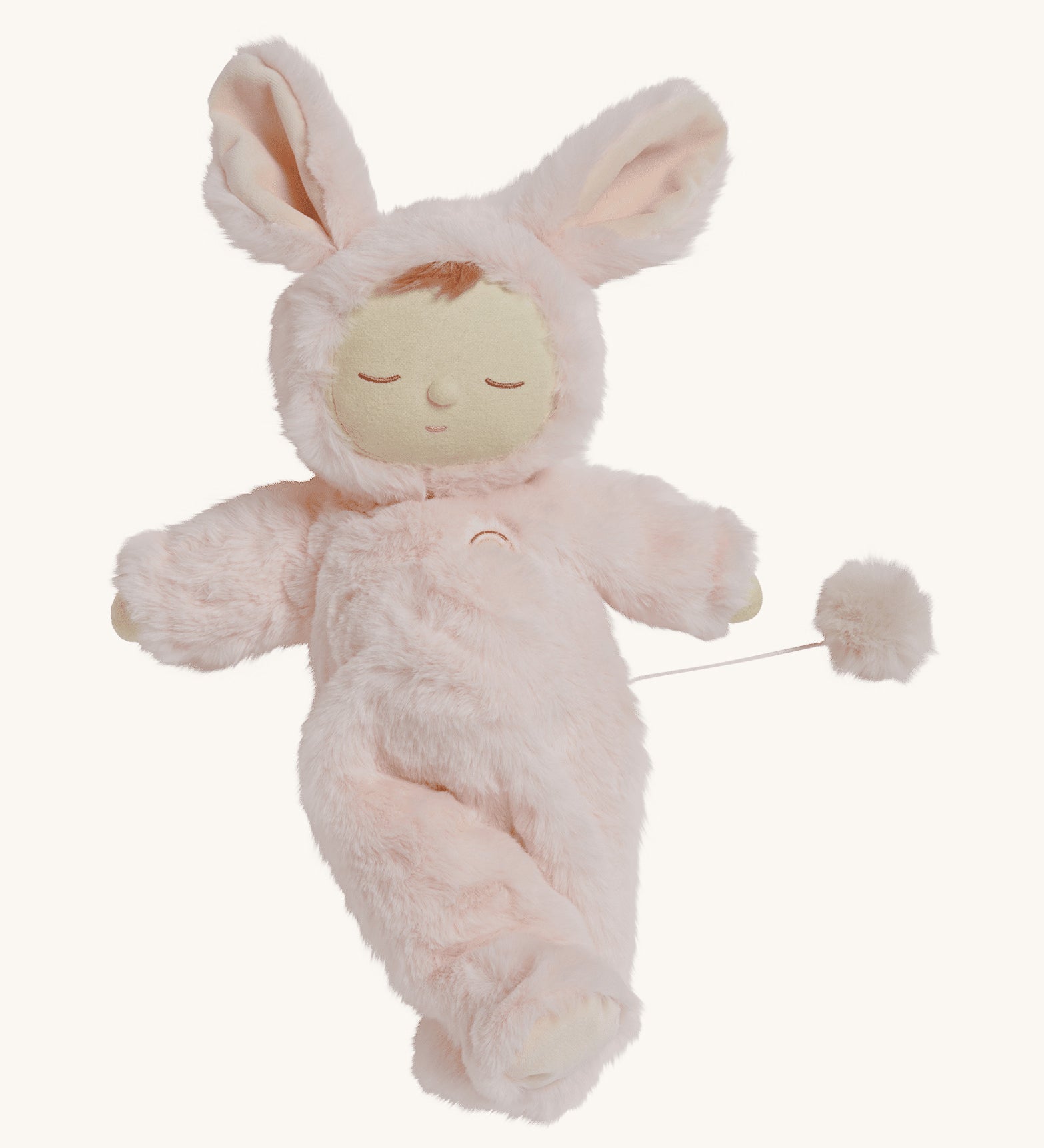 The Olli Ella Pink Bunny Moppet Lullaby Cozy Dinkum on a plain background.