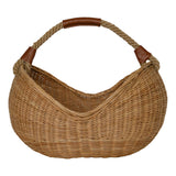 Olli Ella Rattan Half Moon Basket Bag - Natural