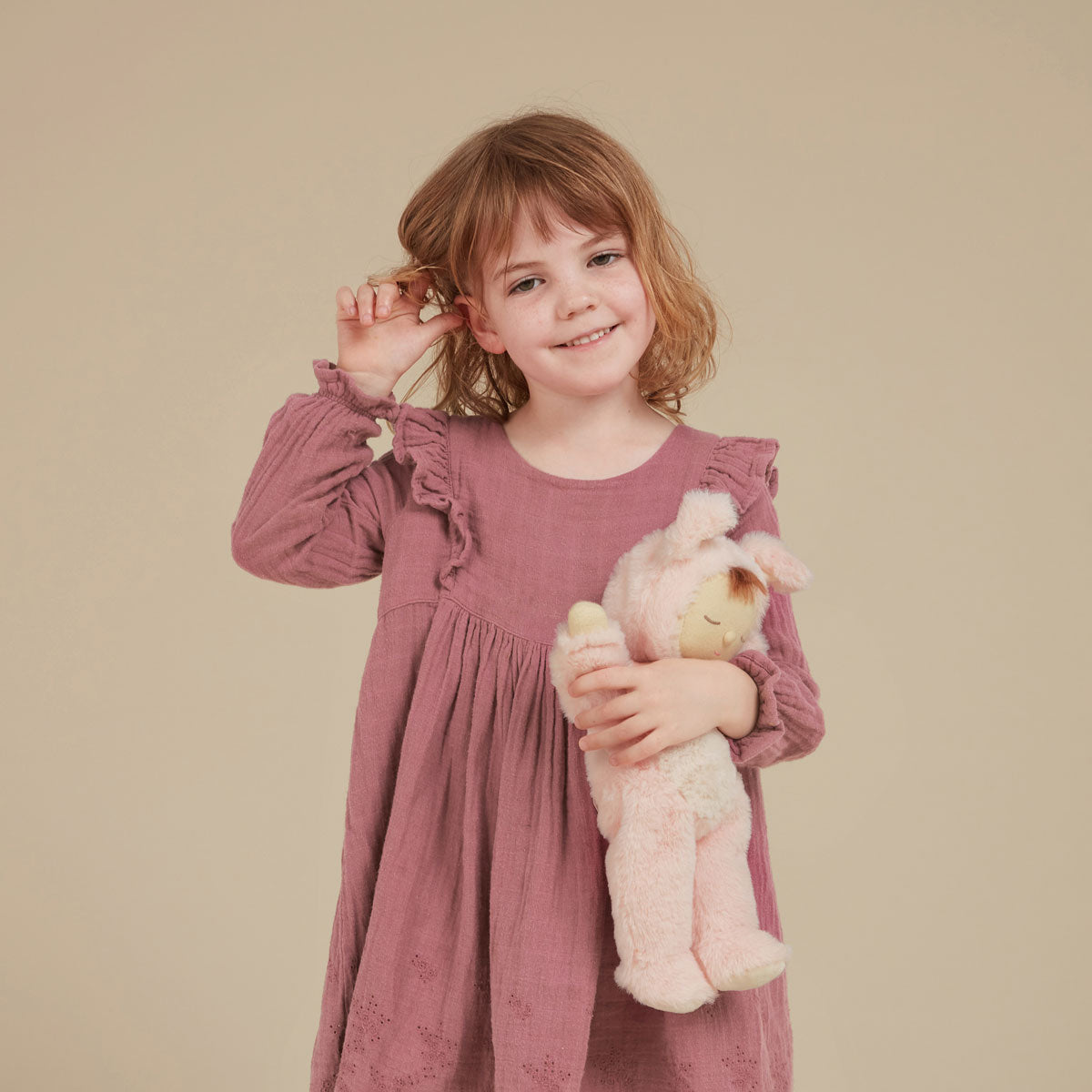 Child  wearing pink dress