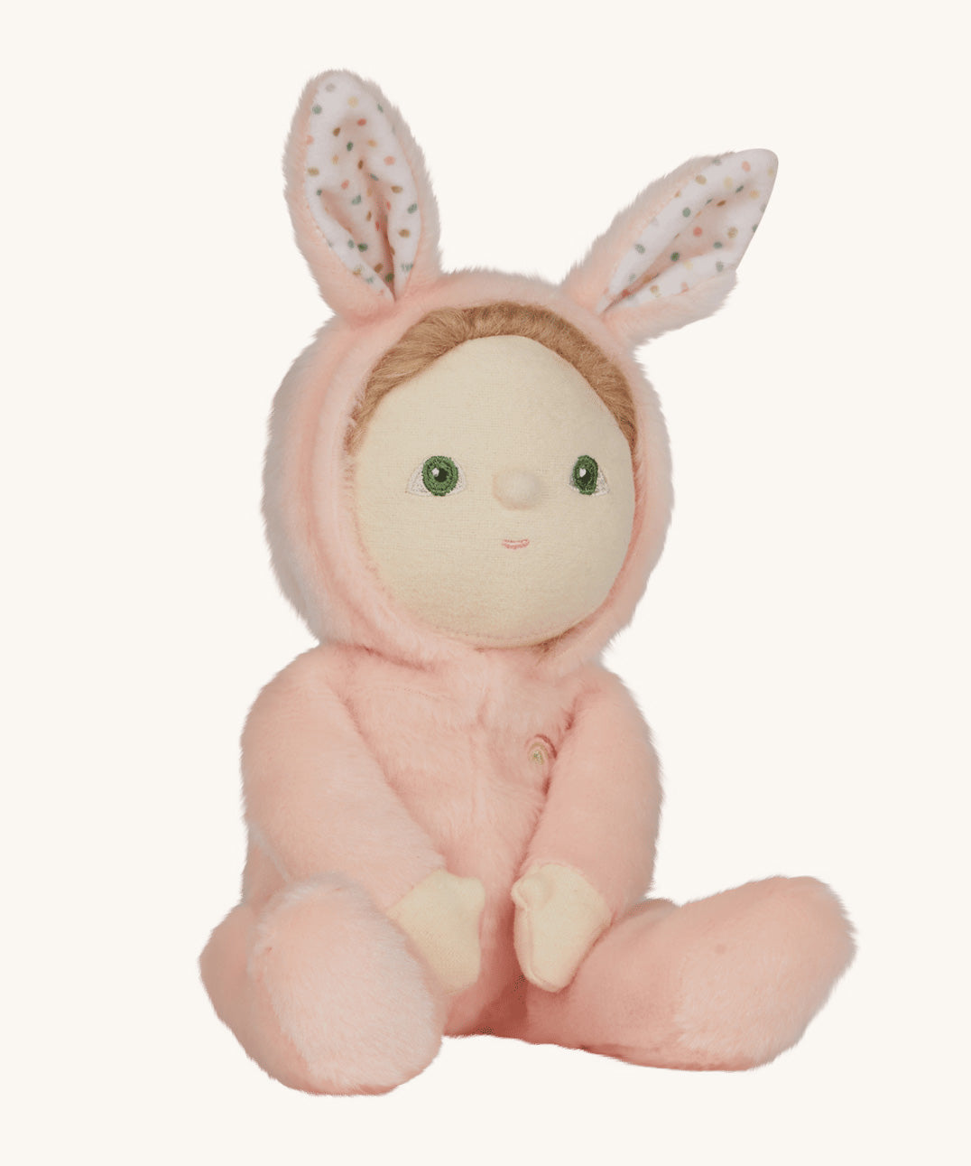 Olli Ella pink coloured Babbit Bunny Dinky Dinkum Doll in a seated position