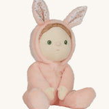 Olli Ella pink coloured Babbit Bunny Dinky Dinkum Doll in a seated position