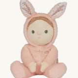 Olli Ella pink coloured Babbit Bunny Dinky Dinkum Doll in a seated position