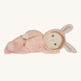 Olli Ella pink coloured Babbit Bunny Dinky Dinkum Doll in a side laying position