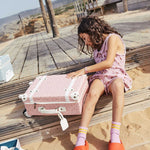 Olli Ella See-Ya Suitcase - Pink Daisies