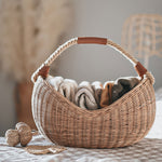 Olli Ella Rattan Half Moon Basket Bag - Natural