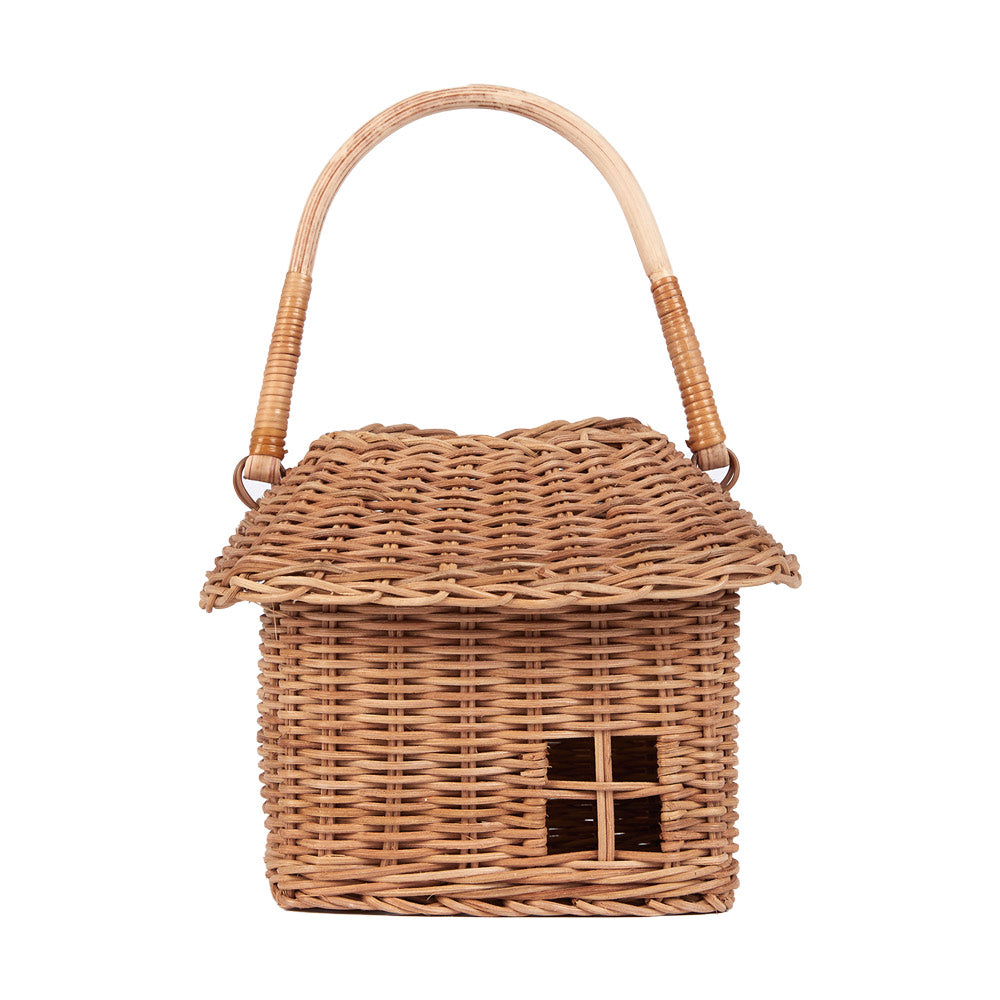 olli ella rattan hutch small basket on the white background