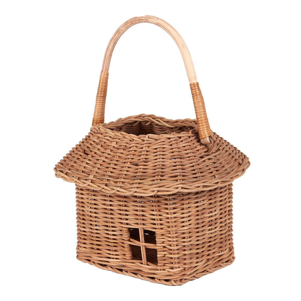 olli ella rattan hutch small basket on the white background