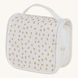 Olli Ella See-Ya Wash Bag with a Leafed Mushroom print pictured on a plain background