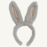 Olli Ella Fluffle Bunny Ear Headband 
 in a Smoke grey colour on a plain background.