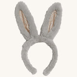 Olli Ella Fluffle Bunny Ear Headband 
 in a Smoke grey colour on a plain background.