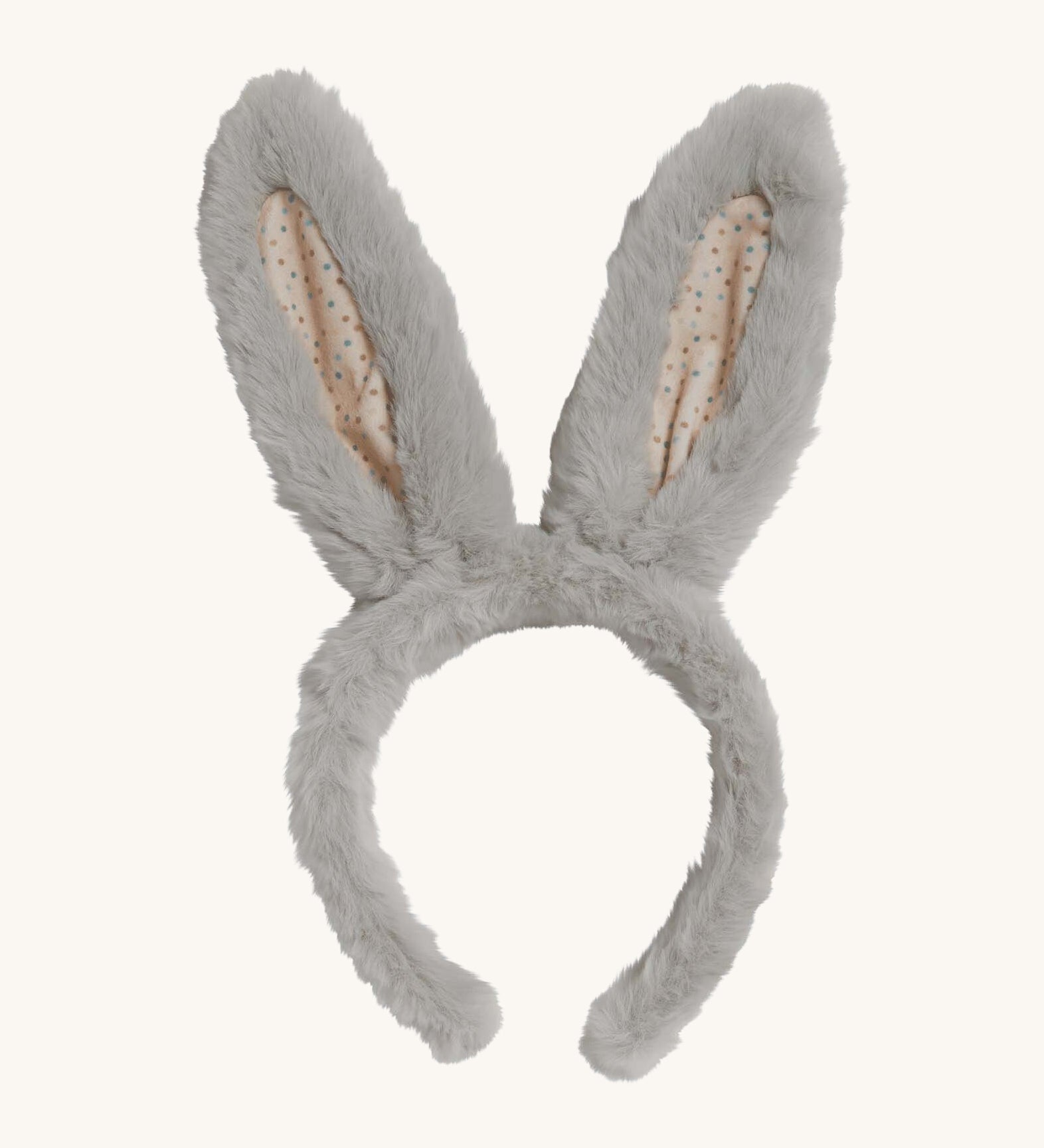 Olli Ella Fluffle Bunny Ear Headband 
 in a Smoke grey colour on a plain background.