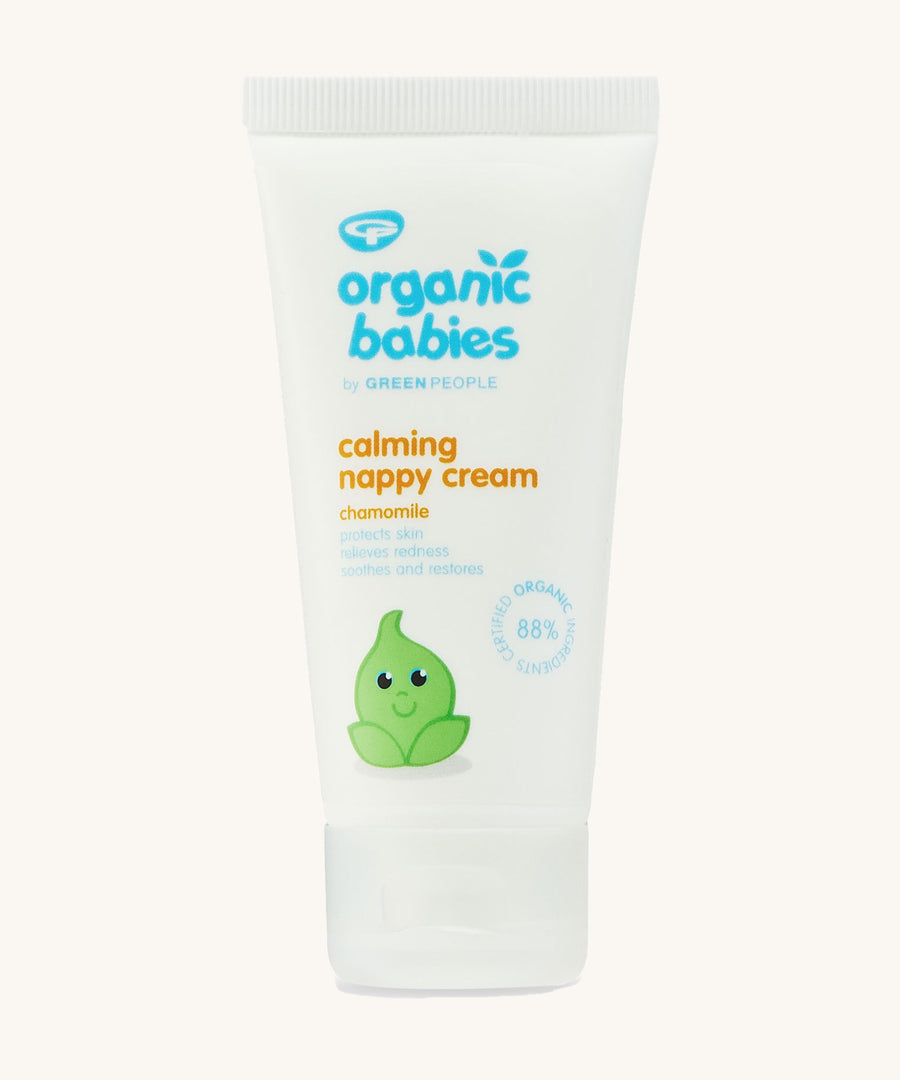 Organic Babies Nappy Cream Baby Balm on a plain background. 