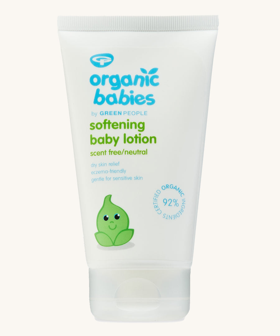 Organic Babies Softening Baby Lotion 150ml on a plain background. 