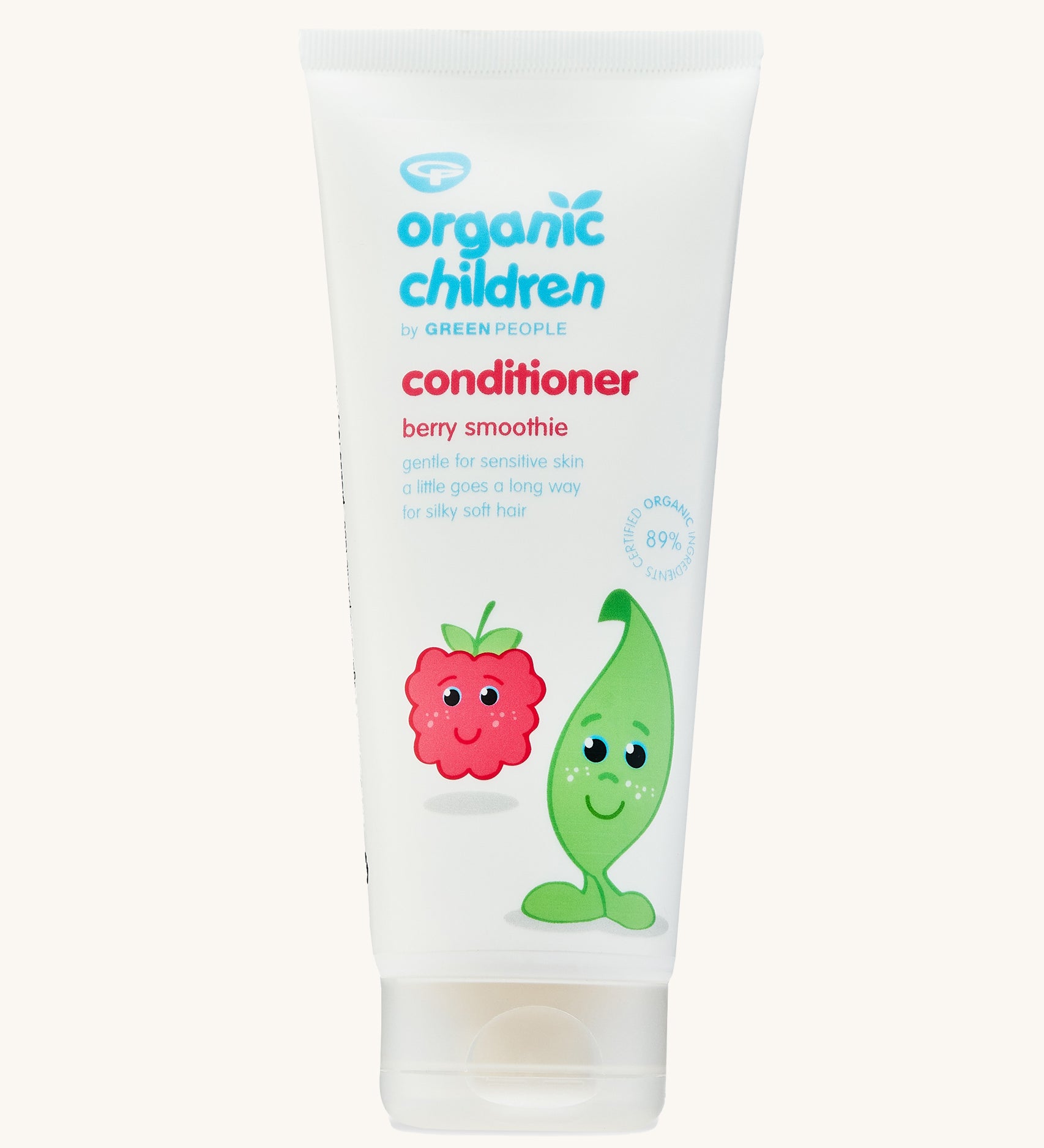 Organic Children Conditioner - Berry Smoothie on a plain background. 