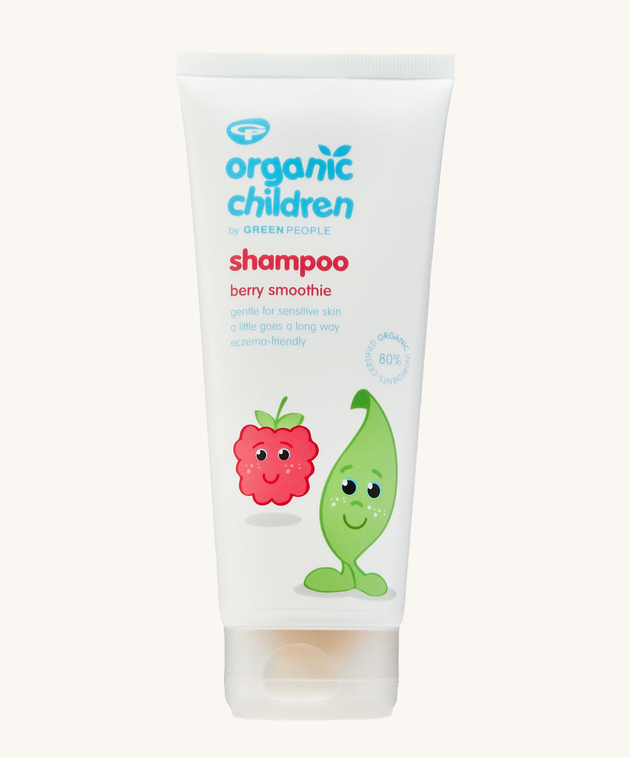 Organic Children Berry Smoothie Shampoo on a plain background.